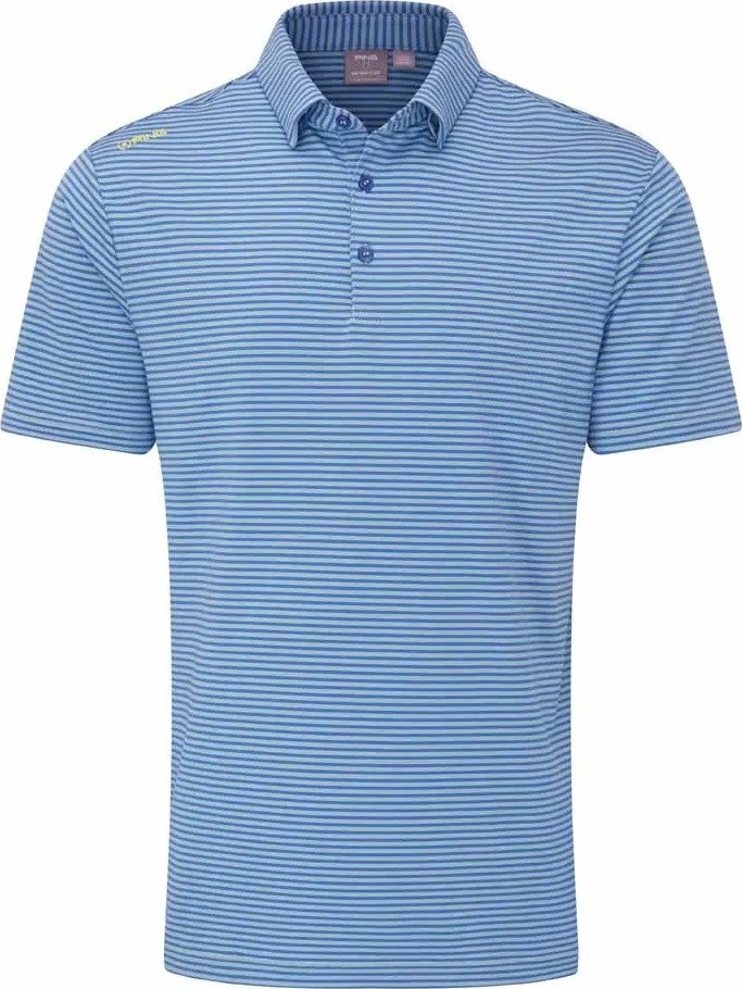 PING Langford męskie polo, bright cobalt/white