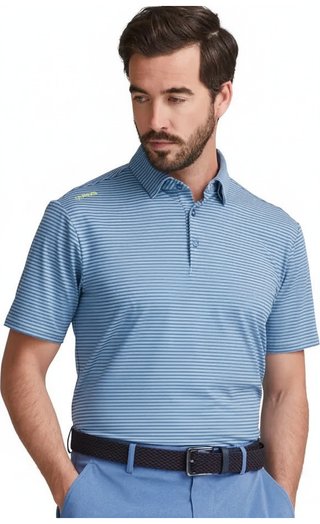 PING Langford męskie polo, bright cobalt/white
