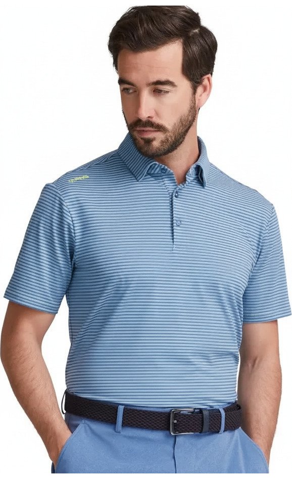 PING Langford męskie polo, bright cobalt/white