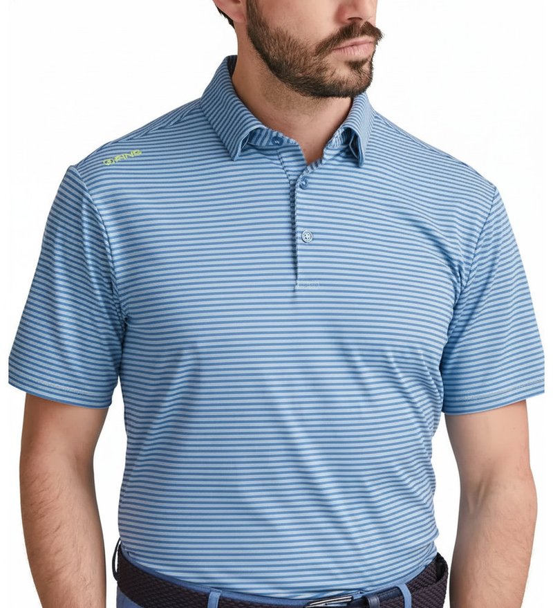 PING Langford męskie polo, bright cobalt/white