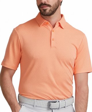 PING Hershel męskie polo, wild salmon multi