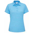Ping Aeria Printed damskie polo, azure geo