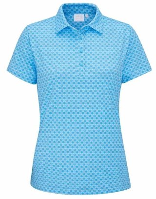 Ping Aeria Printed damskie polo, azure geo