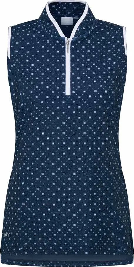 PING Penola Printed Sleeveless damskie polo, micro monogram