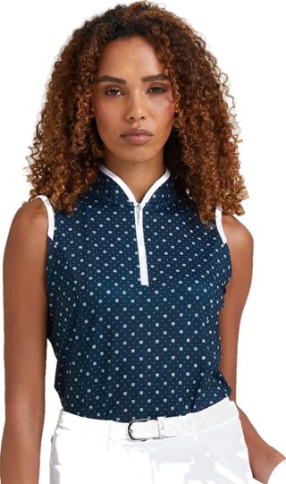 PING Penola Printed Sleeveless damskie polo, micro monogram