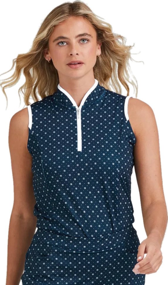 PING Penola Printed Sleeveless damskie polo, micro monogram