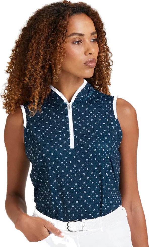 PING Penola Printed Sleeveless damskie polo, micro monogram