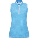 PING Penola Printed Sleeveless damskie polo, azuro geo