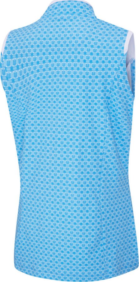 PING Penola Printed Sleeveless damskie polo, azuro geo