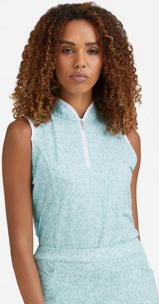 PING Penola Printed Sleeveless damskie polo, splash