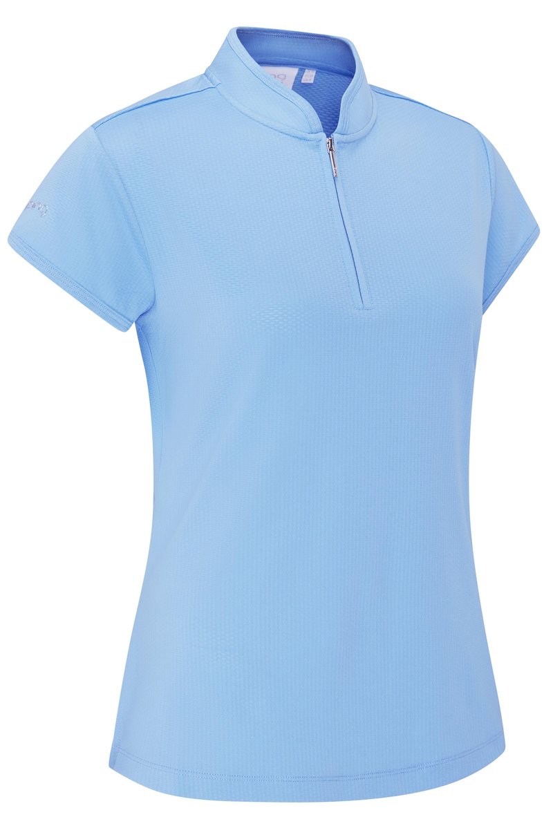 PING Evetta Jacquard damskie polo, infinity blue