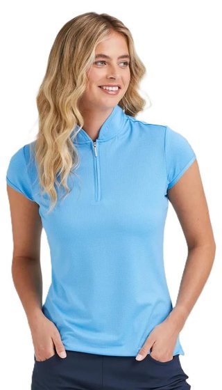 PING Evetta Jacquard damskie polo, infinity blue