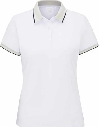 PING Viviana Tipped damskie polo, white/pebble