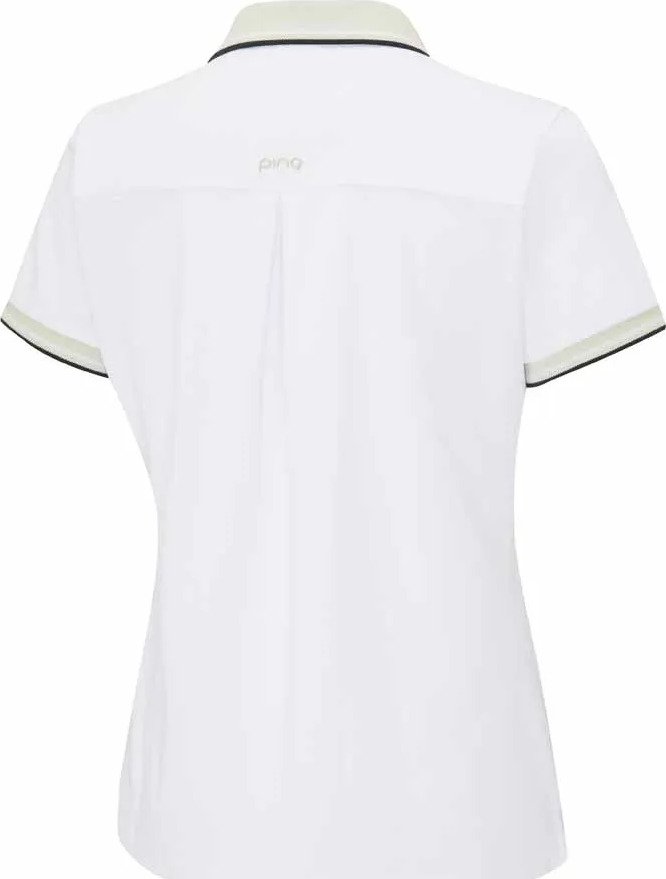 PING Viviana Tipped damskie polo, white/pebble