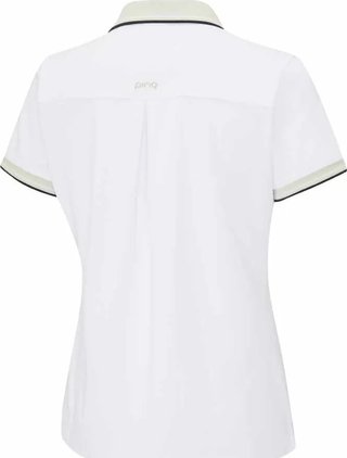 PING Viviana Tipped damskie polo, white/pebble