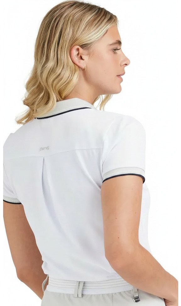 PING Viviana Tipped damskie polo, white/pebble
