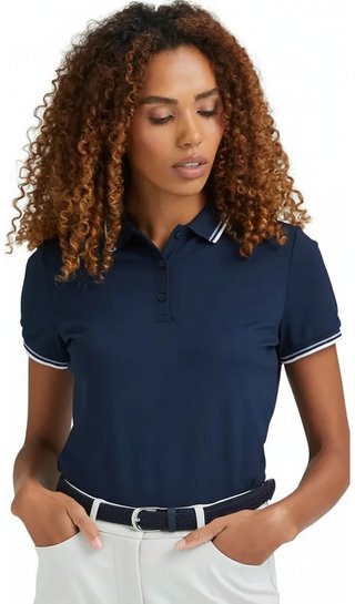 PING Viviana Tipped damskie polo, granatowe