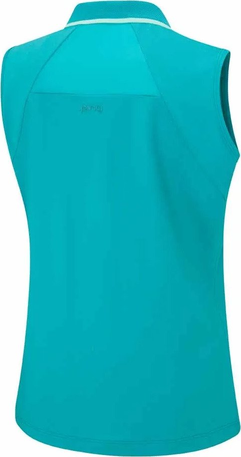 PING Eben Sleeveless damskie polo, turkusowe