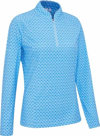 PING Arwen Printed Longsleeve damskie polo, azure geo