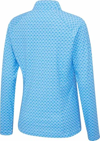PING Arwen Printed Longsleeve damskie polo, azure geo