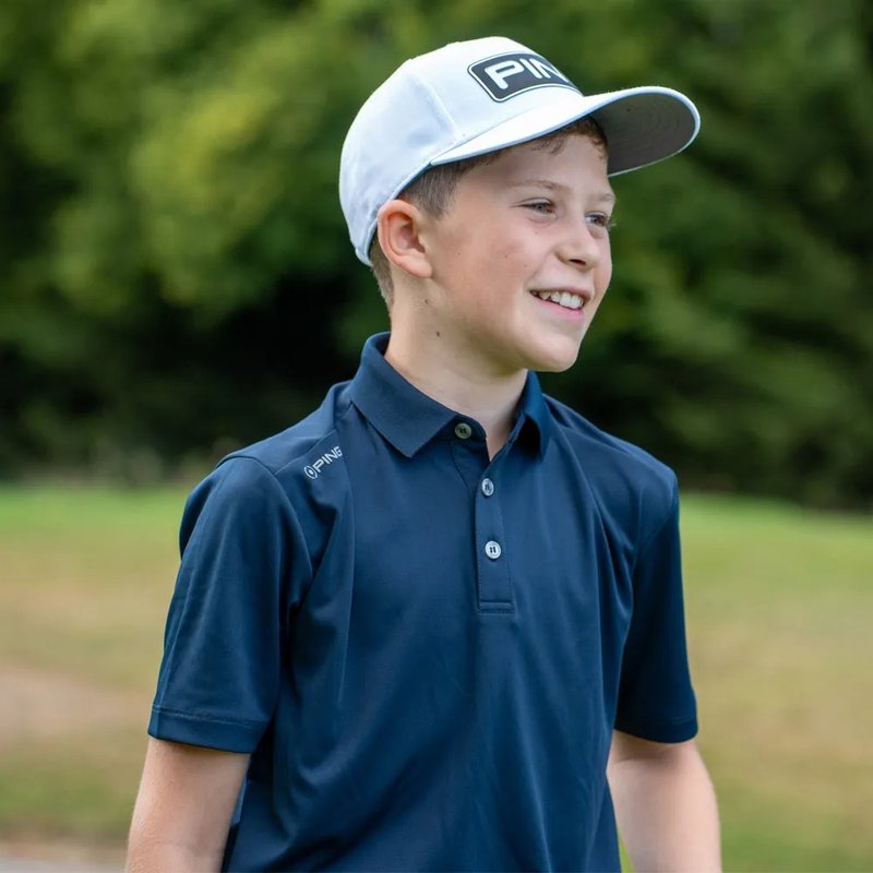 PING Lindum Junior dziecięce polo, granatowe