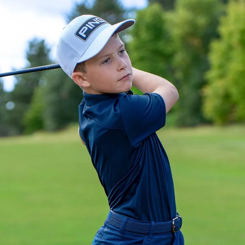PING Lindum Junior dziecięce polo, granatowe