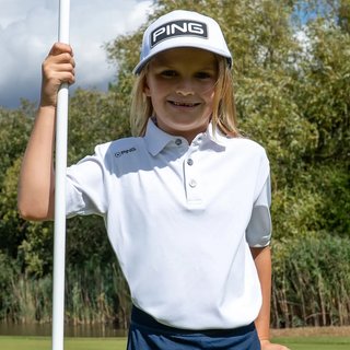 PING Lindum Junior dziecięce polo, białe