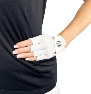 Best of Golf America Half Finger damska rękawica golfowa, biała