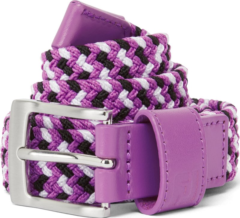 FootJoy Braided unisex pasek, czarny/biały/jagodowy, długi