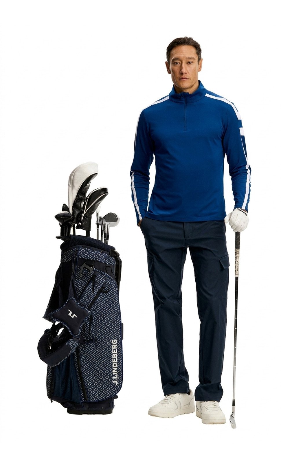 J.Lindeberg Keaton Quarter Zip Mid Layer męska bluza, Estate Blue