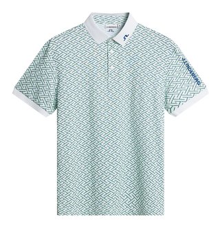 J.Lindeberg Tour Tech Print męskie polo, ladder white bay