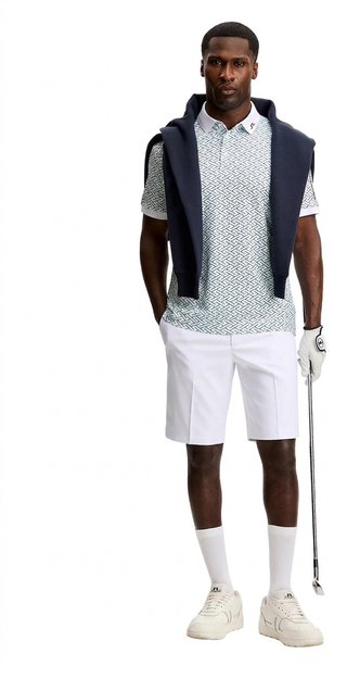 J.Lindeberg Tour Tech Print męskie polo, ladder white bay
