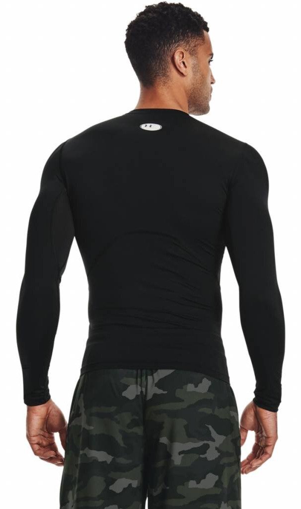 Under Armour HeatGear męska kompresyjna koszulka z długim rękawem, czarno/biała