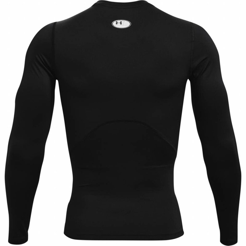 Under Armour HeatGear męska kompresyjna koszulka z długim rękawem, czarno/biała
