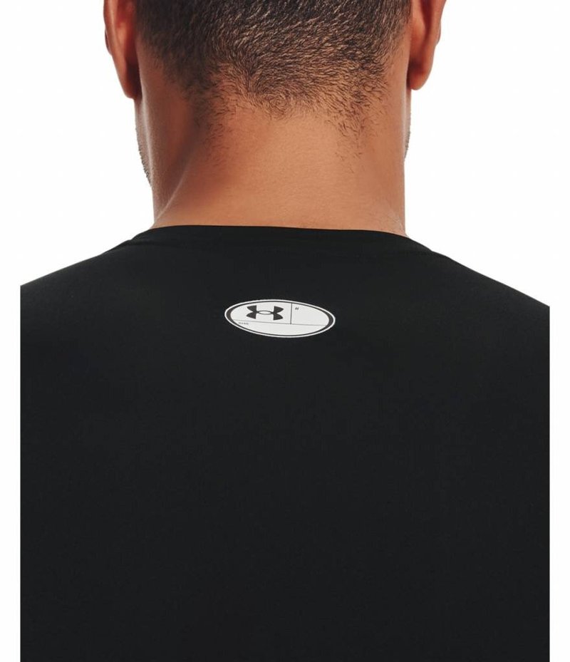 Under Armour HeatGear męska kompresyjna koszulka z długim rękawem, czarno/biała