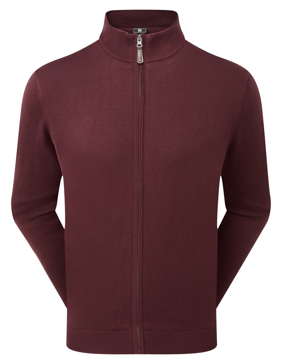 FootJoy drirelease Full-Zip Lined męski sweter, bordowy