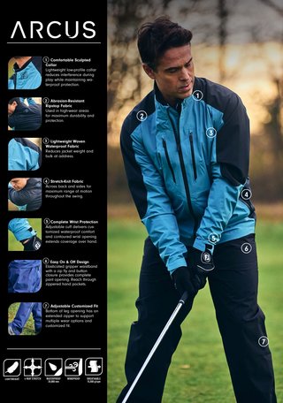 FootJoy Hydro Innovation Arcus męska kurtka, oyster grey/mid blue