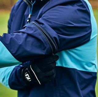 FootJoy HydroLite X Short Sleeve męska kurtka przeciwdeszczowa, navy/mid blue