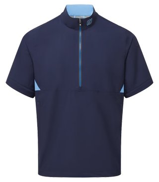 FootJoy HydroLite X Short Sleeve Rain męska koszula przeciwdeszczowa, granatowy/średni niebieski