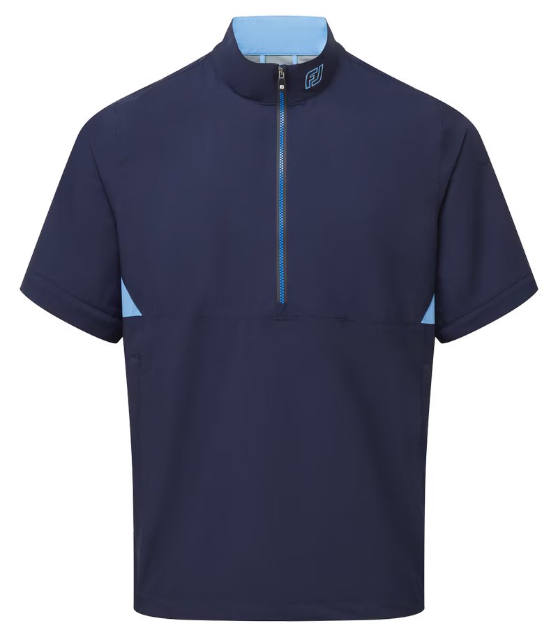 FootJoy HydroLite X Short Sleeve Rain męska koszula przeciwdeszczowa, granatowy/średni niebieski