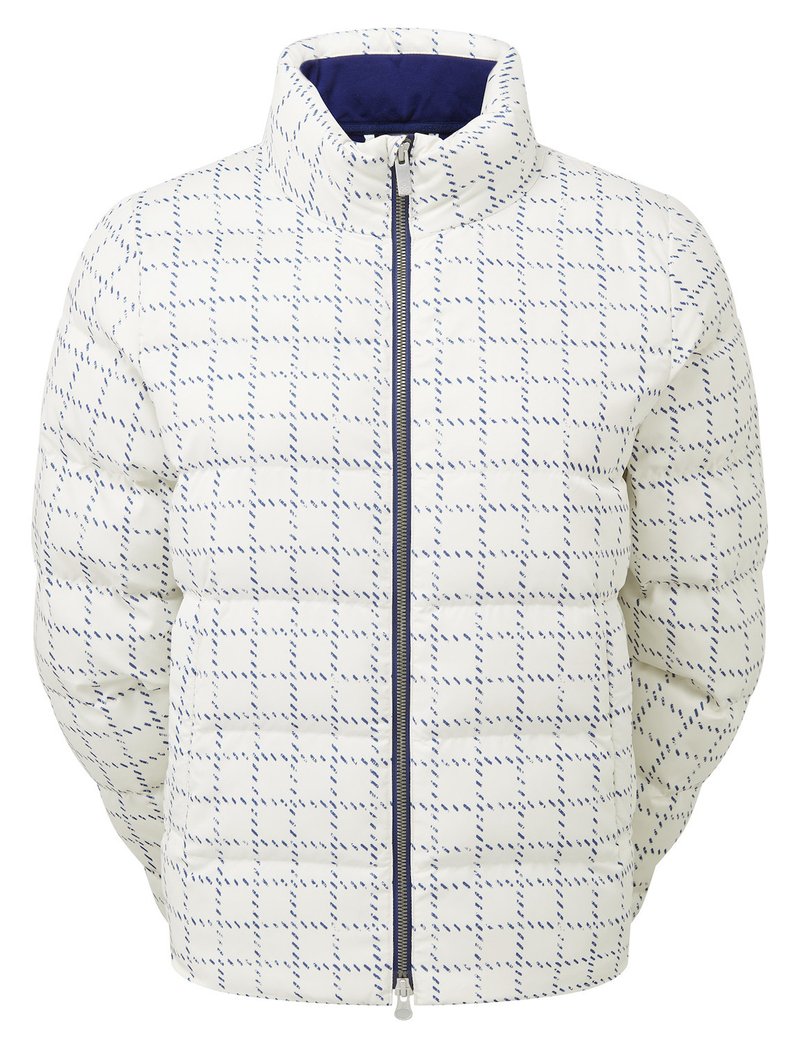 FootJoy ThermoSeries Insulated damska kurtka, off white/navy distressed plaid
