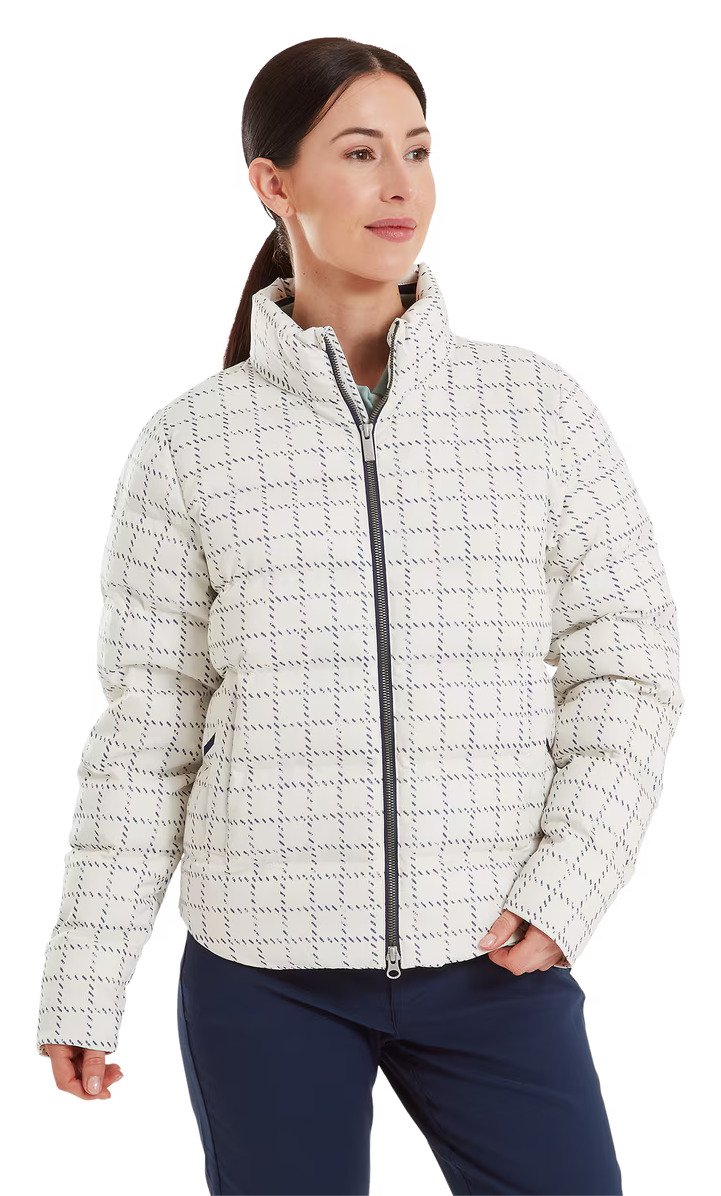 FootJoy ThermoSeries Insulated damska kurtka, off white/navy distressed plaid