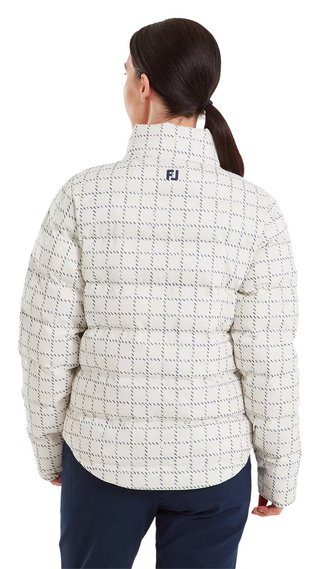 FootJoy ThermoSeries Insulated damska kurtka, off white/navy distressed plaid