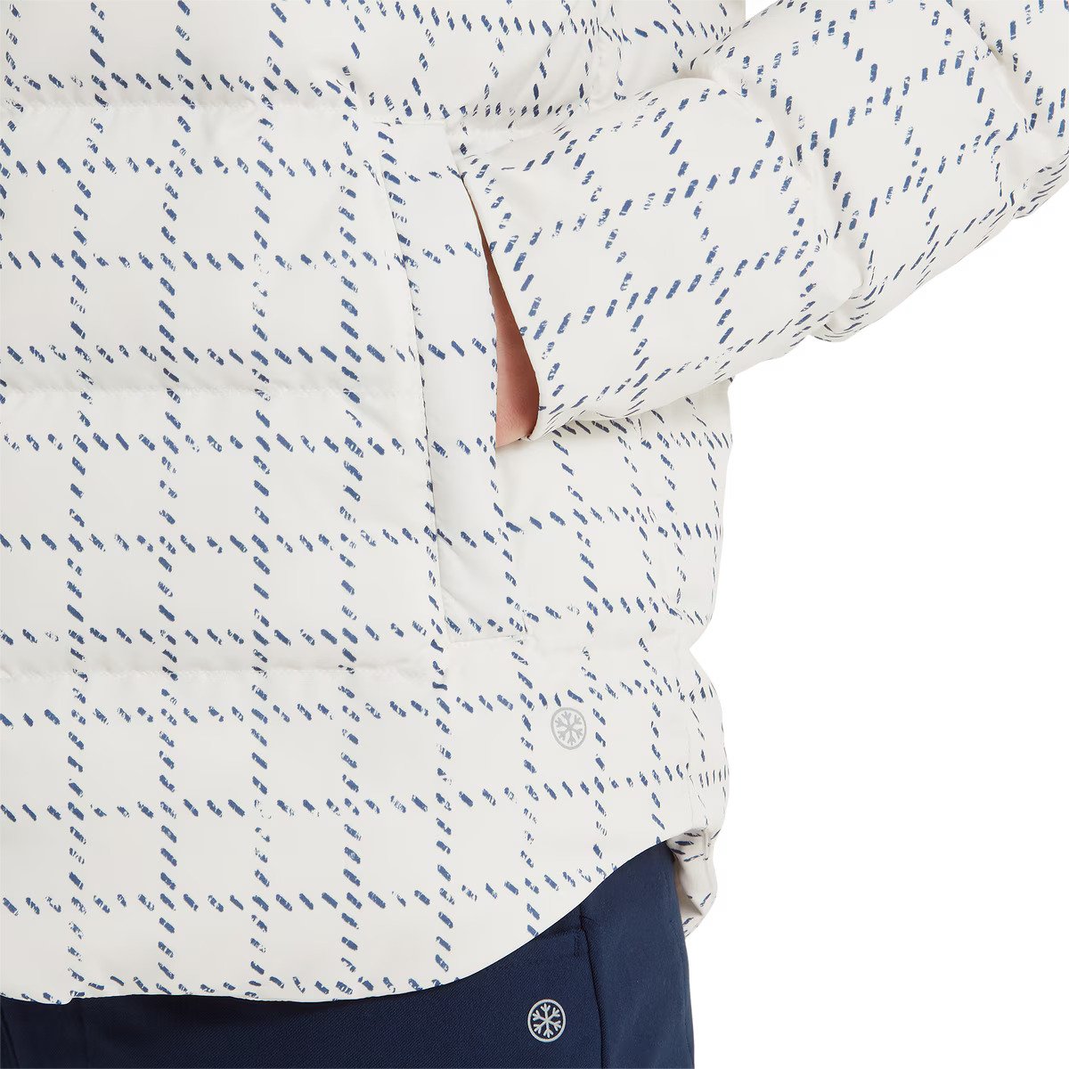 FootJoy ThermoSeries Insulated damska kurtka, off white/navy distressed plaid