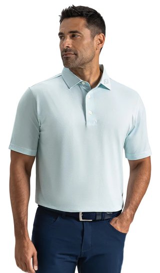 FootJoy Heritage Logo Lisle męskie polo, white/mint julep