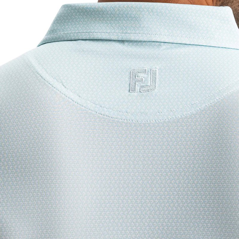 FootJoy Heritage Logo Lisle męskie polo, white/mint julep