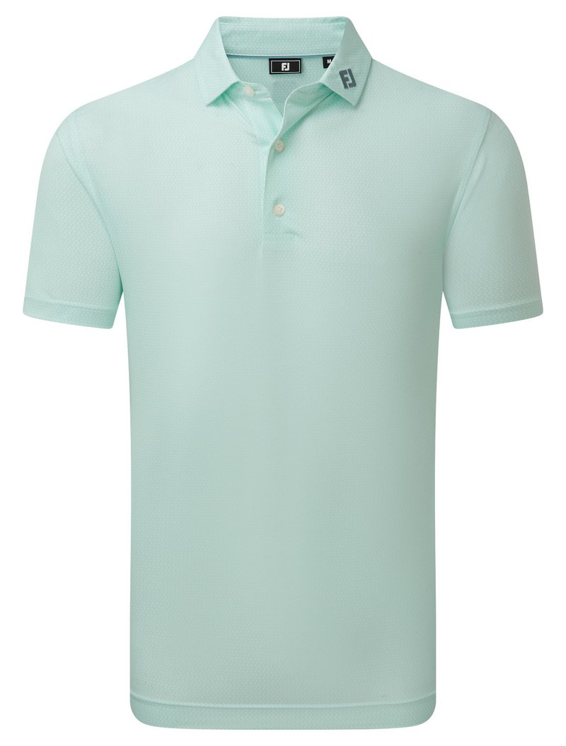 FootJoy Heritage Logo Lisle męskie polo, white/mint julep