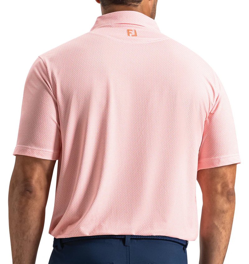 FootJoy Heritage Logo Lisle męskie polo, biało/brzoskwiniowe
