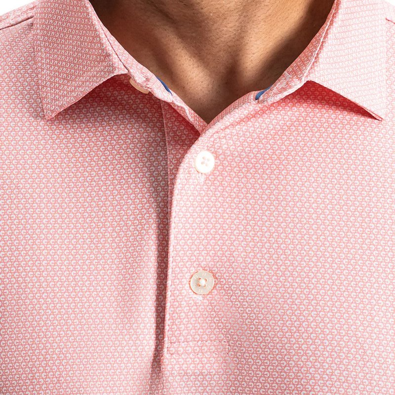 FootJoy Heritage Logo Lisle męskie polo, biało/brzoskwiniowe