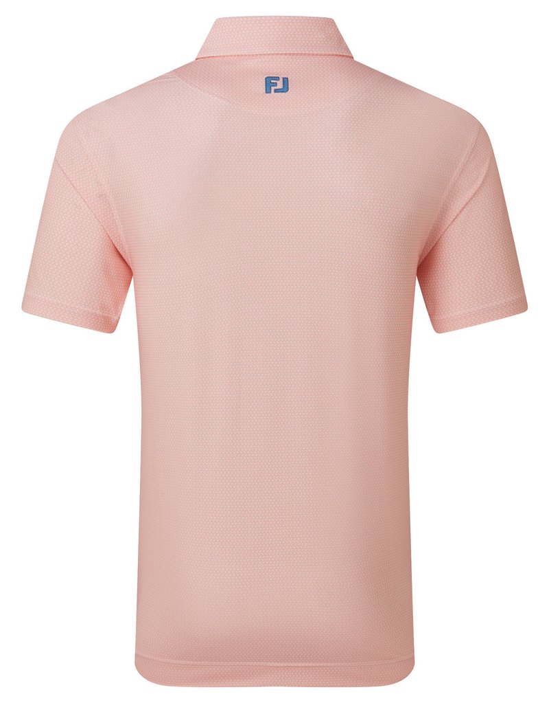 FootJoy Heritage Logo Lisle męskie polo, biało/brzoskwiniowe